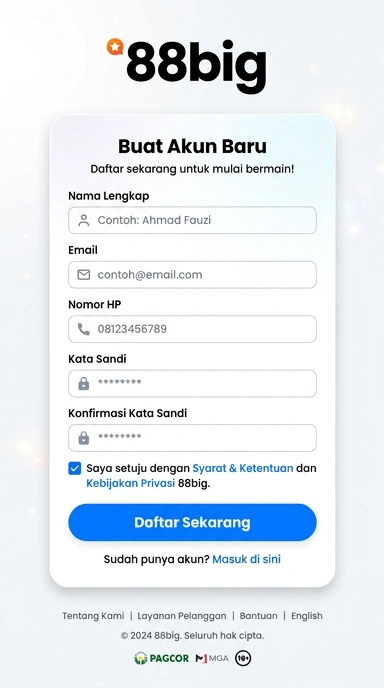 Panduan Registrasi Akun Baru 88big untuk Android