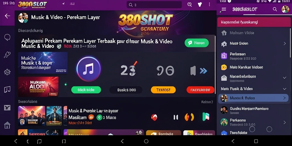 Antarmuka aplikasi Perekam Layar 380SLOT yang user-friendly.