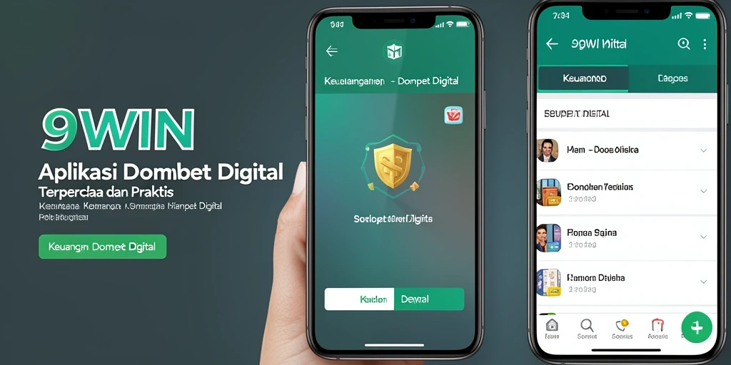 Antarmuka sederhana dan intuitif aplikasi Dompet Digital 9WIN.