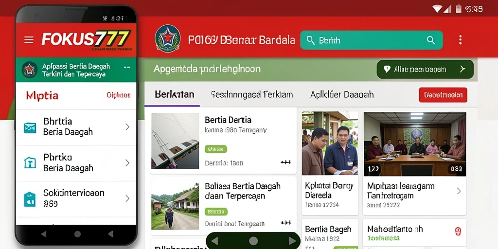 Tampilan antarmuka aplikasi FOKUS777 yang modern dan informatif.