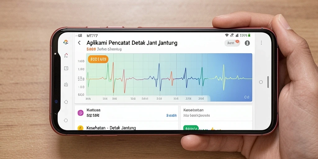 Antarmuka aplikasi MT777 untuk pemantauan detak jantung yang efektif.